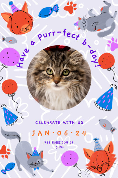 Invitation Generator for a Cat's Birthday Celebration