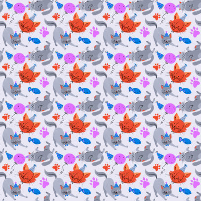 Print Pattern Design Generator for a Cat's Birthday Wrapping Paper