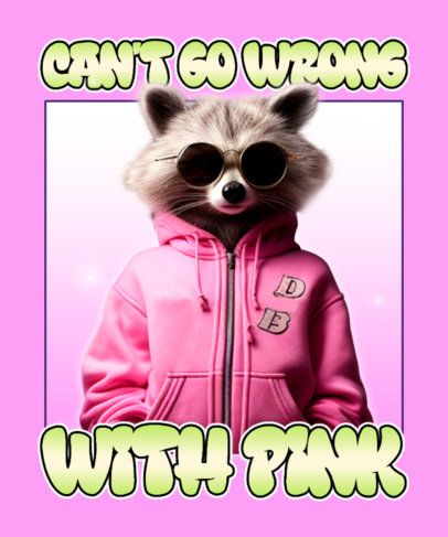 Quote T-Shirt Design Creator Featuring a Cool Raccoon AI-Generated Illustration