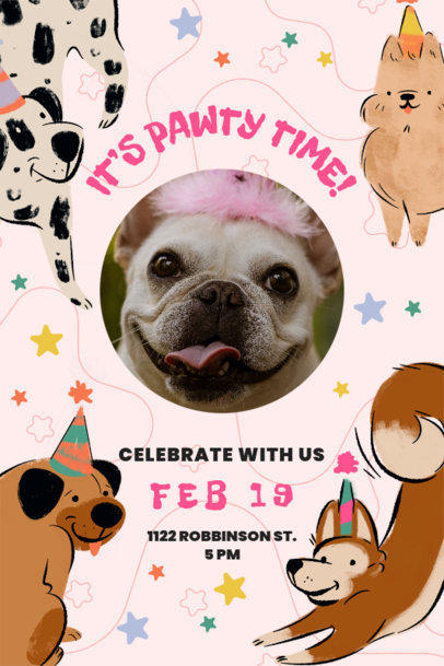Invitation Creator Featuring a Dog Picture for a Pet's Birthday Party
