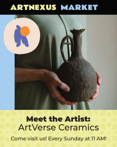 Instagram Post Maker for an Art Fair Ceramic Event