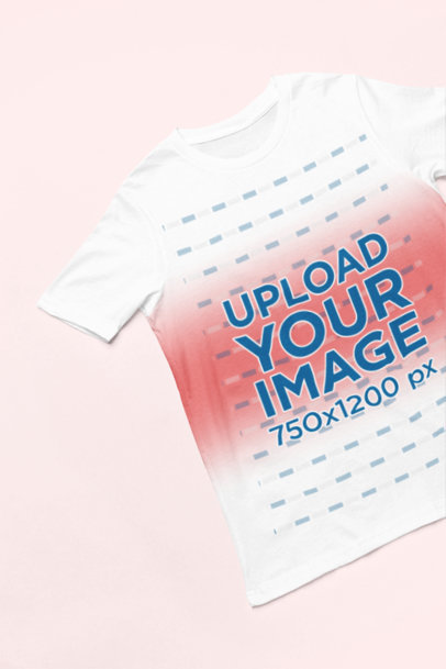 Degraded Mockup of a Bella Canvas T-Shirt Lying on a Colorful Background m36361