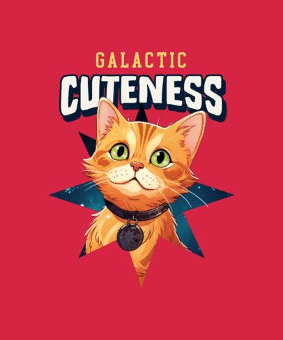 Cute T-Shirt Design Maker With a Cat Inspired by The Marvels