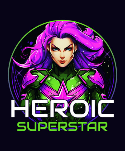 AI-Generated T-Shirt Design Creator Featuring a Heroine Inspired by The Marvels