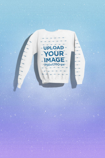 Mockup of a Crewneck Gildan Sweatshirt Placed over a Customizable Surface