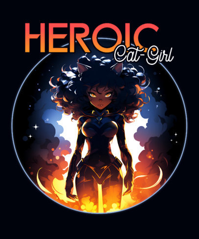 The Marvels-Inspired T-Shirt Design Maker Featuring a Female Superhero Graphic