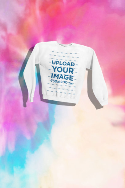 Mockup of a Gildan Sweatshirt Floating Against a Customizable Background