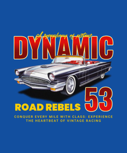 T-Shirt Design Maker Featuring a Convertible Classic Car Illustration