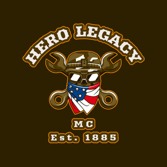 Logo Creator for a Veterans Bikers Group With a Patriotic Skull Graphic