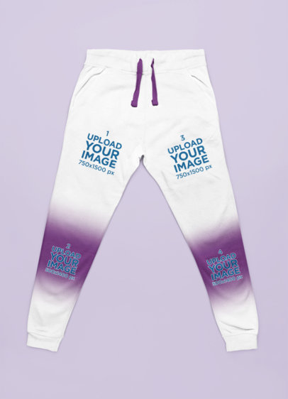 Degraded Mockup of a Pair of Cotton Heritage Sweatpants Lying on a Colorful Surface m36372