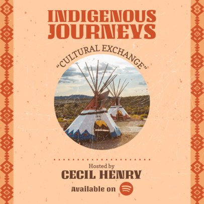 Podcast Cover Generator for a Show About the Indigenous Ancestors' Journey 6001e