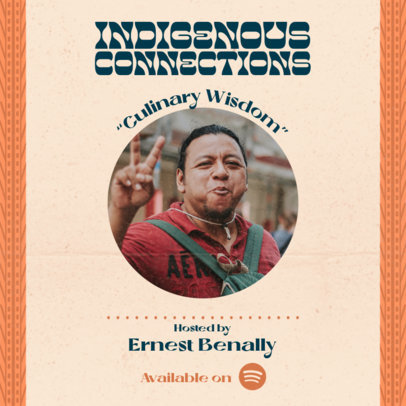 Podcast Cover Creator for a Show About Indigenous Culinary Wisdom 6001g