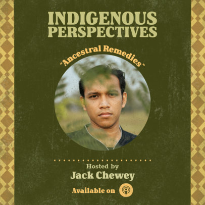 Podcast Cover Generator Featuring a Circle-Framed Picture and a Patterned Background 6001i