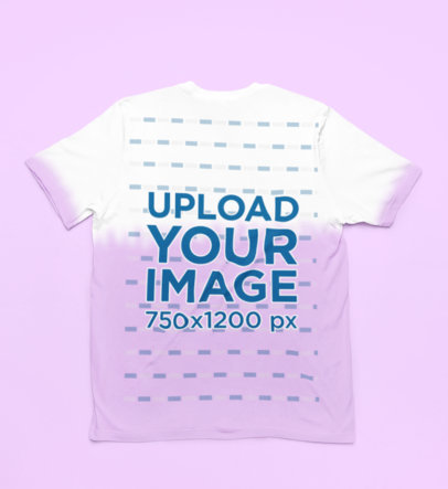 Simple Mockup of a Bella Canvas T-Shirt Laid Upside Down on a Solid Surface m36352