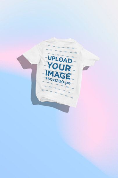 Mockup of an Oversized Round-Neck T-Shirt Floating Against a Customizable Background m35253