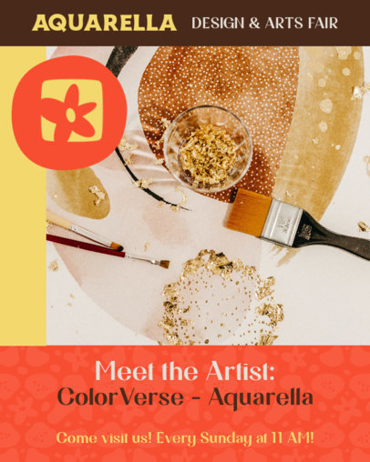 Arts Fair Instagram Post Generator Featuring a Flower Graphic