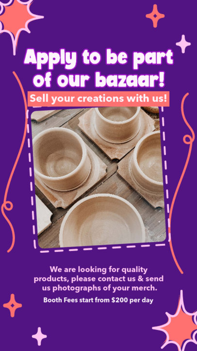 Instagram Story Template for an Art Bazaar Fair Event Application
