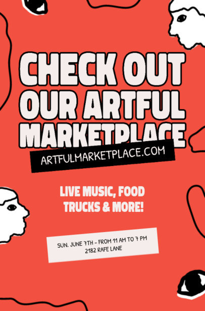 Pop-Up Market Flyer Design Creator for an Art-Themed Event