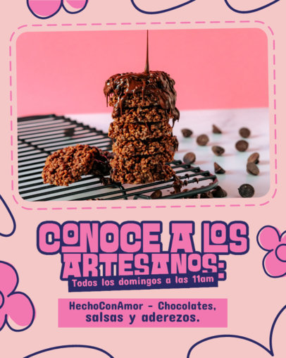 Indie Art Fair Instagram Post Generator Featuring an Ad for Handmade Artists 6000i