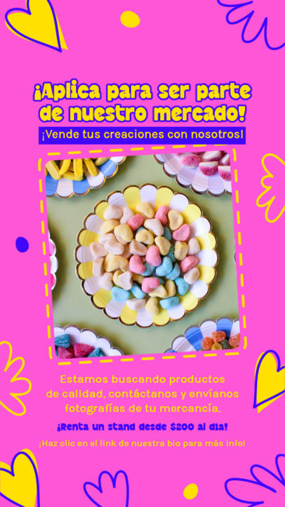 Online Instagram Story Maker for an Arts and Crafts Pop-Up Market Application Ad