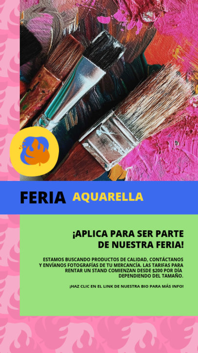 Instagram Story Generator to Share Application Info for an Indie Art Fair 5998i