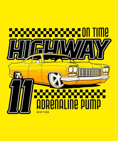 T-Shirt Design Creator Featuring an Illustrated Vintage Automobile 