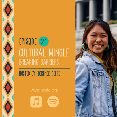 Podcast Cover Generator Featuring a Cultural and Diversity Theme 6002a