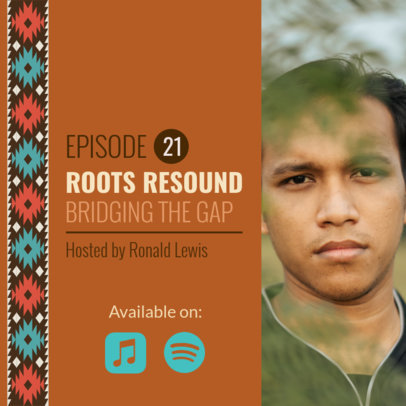 Podcast Cover Template for a Native American Heritage Program 6002c