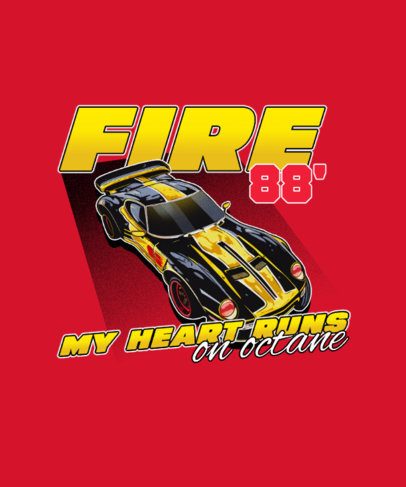 T-Shirt Design Generator Featuring a Racing Automobile with a Phrase