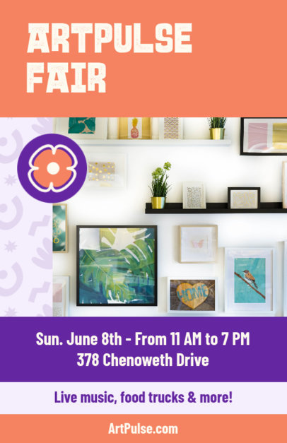 Online Flyer Design Maker Featuring an Ad for an Art Fair Event