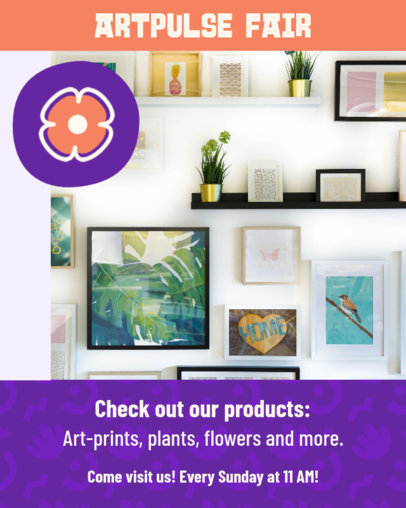 Online Instagram Post Maker Featuring an Ad for an Art Fair Event