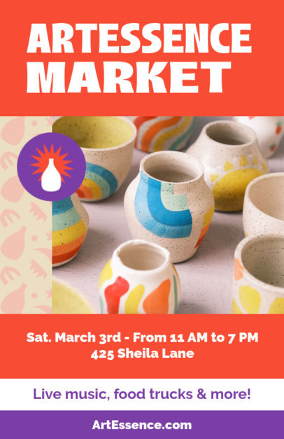 Flyer Design Maker for an Arts-Themed Market Event