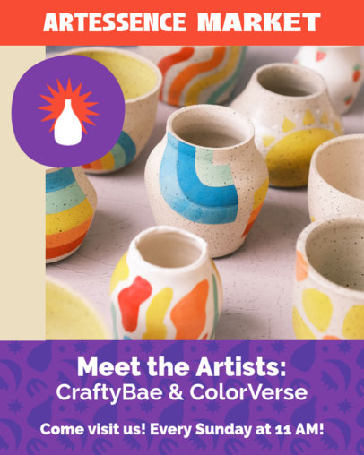 Instagram Post Maker for an Arts-Themed Market Event 5998h