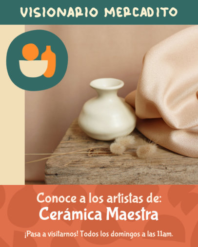 Art Market Instagram Post Template for a Ceramic-Themed Event 5998g
