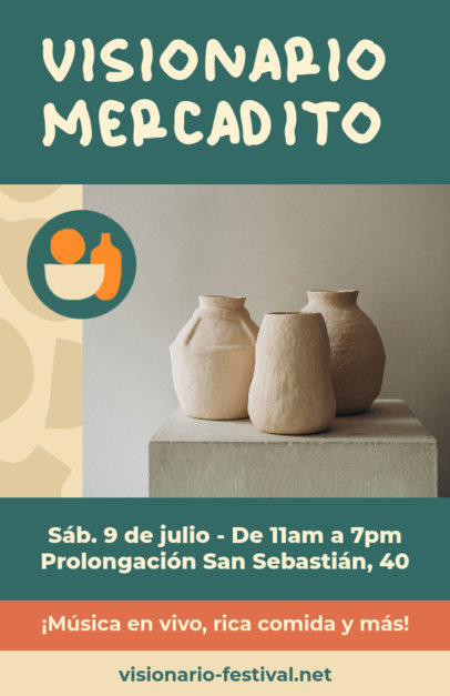 Art Market Flyer Design Template for a Ceramic-Themed Event