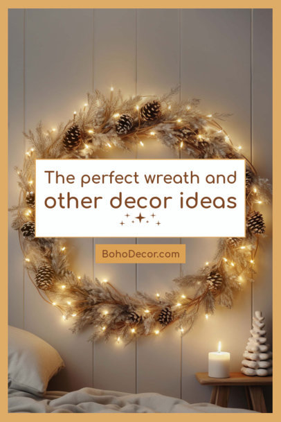Pinterest Pin Template With DIY Ideas to Decorate a Christmas Wreath 6175k