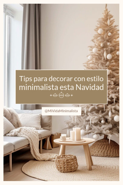Holiday Pinterest Pin Template Featuring Tips for a Minimalist-Inspired Christmas Decor 6175o