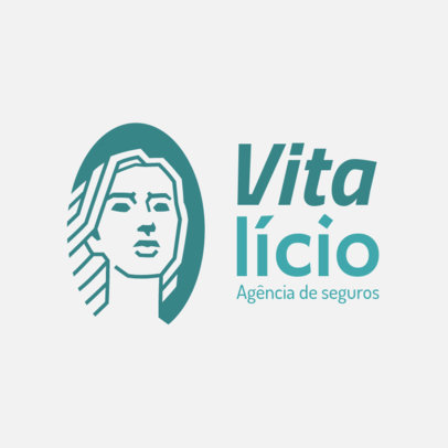 Online Logo Template Featuring a Woman's Face for an Insurance Agency