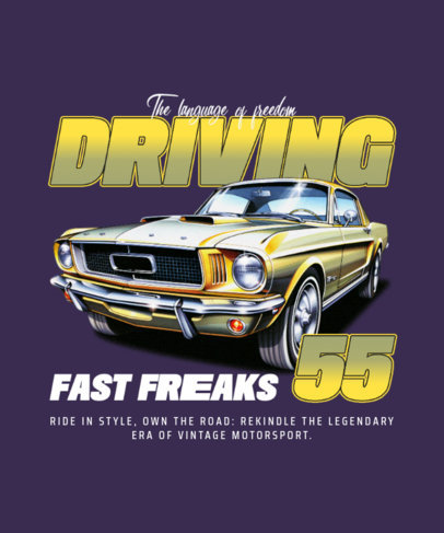 T-Shirt Design Creator with an Illustrated Muscle Car Graphic