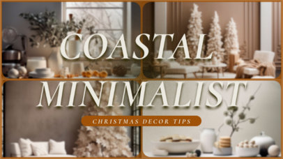 YouTube Thumbnail Template with Coastal Minimalist Xmas Decoration Pictures 6174e