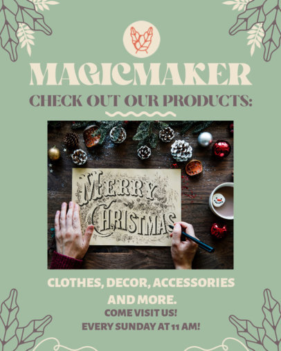 Instagram Post Template for a Christmas Bazaar 