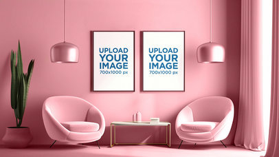 AI-Generated Mockup of an Art Decó-Inspired Room Featuring Two Art Prints