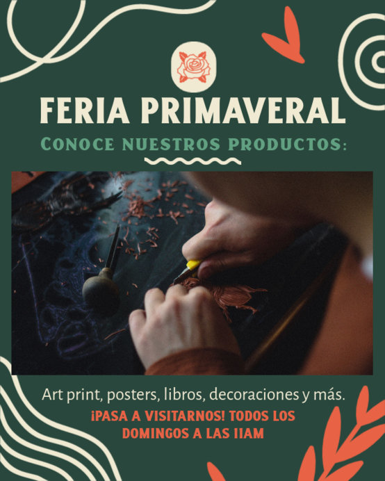 Instagram Post Maker with Illustrated Graphics for a Spring Fair