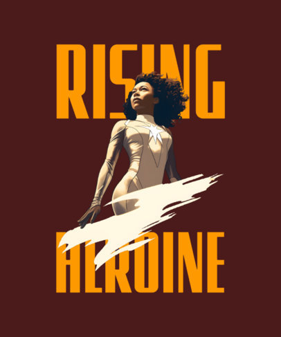 T-Shirt Design Template With a Marvels-Inspired Heroic Character