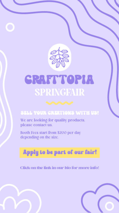 Instagram Story Maker to Promote a Handcrafted Goods Spring Fair