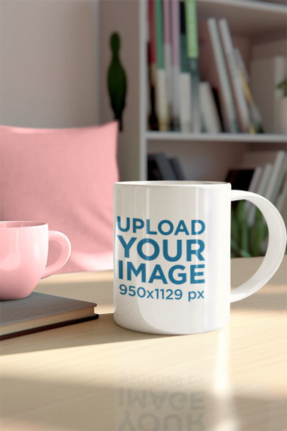 AI-Created Mockup Inspired by Barbie Featuring a Coffee Mug Placed on a Table m35903
