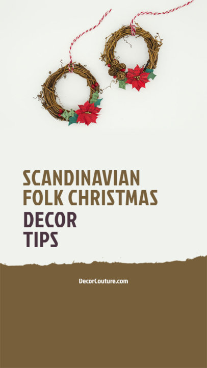 Instagram Story Creator for a Scandinavian Folk Christmas Decor 6172r