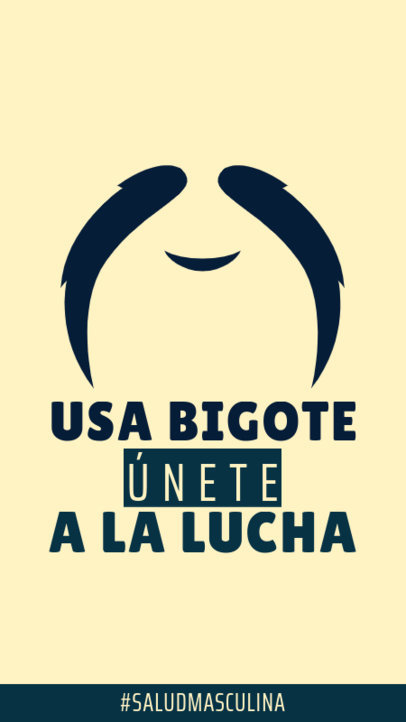 Instagram Story Template Featuring a Mustache Graphic for Movember