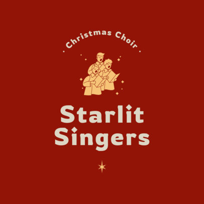 Online Logo Template with Illustrated Graphics for a Christmas Choir