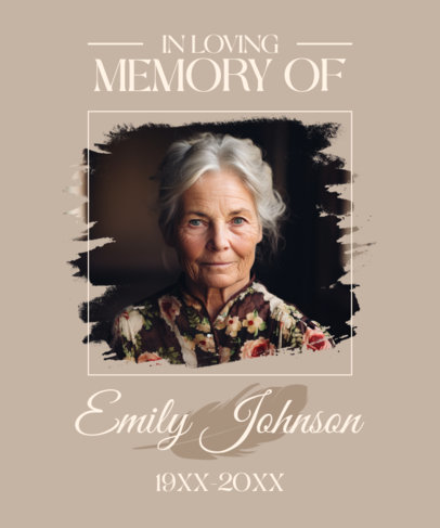 T-Shirt Design Maker Featuring a Memorial Theme for a Funeral